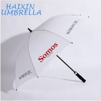 Promotional Windproof Auto Open Straight Golf Umbrella White With Logo and for Sublimation 68 Inch with EVA handle