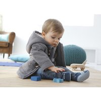 Boys' European Style Winter Coat with Horn Buttons