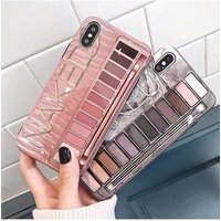 3D Fashion Eyeshadow Disc Pattern TPU Cell Phone Case Cover Eyeshadow Palette Glossy Soft TPU Make Up Back Case for Iphone XS XR