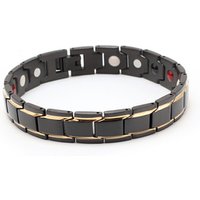 Two Tone Mens Stainless Steel Health Bracelet