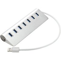 High Speed 7 Ports Aluminum Alloy 3.0 USB Hub Splitter 5Gbps Charging Data Sync Adapter Portable for Macbook PC Computer Laptop