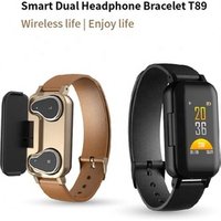 2 In 1 T89 TWS Newest Smart Watch With BT Earphone Bracelet Heart Rate Monitor Smart Wristband Sport Watch Men Women