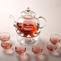 Glass Teapot Kettle Set Warmer
