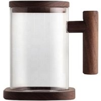 Creative wood borosilicate glass filter flower tea cup