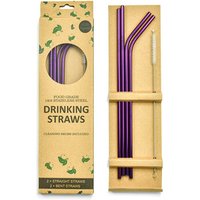 FDA Approved 10.5" Purple Stainless Steel Drinking Straws For 20 oz 30 oz Tumbler