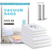 Space saver foldable reusable vacuum storage bag for clothing with pump