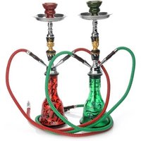Beautifully Carved Head Pipe Stem Hookah for Sale 2 Hose Arabian Shisha for Charcoal Water Pipe Shisha Hookah Hose EKJ H1001