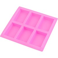 6 Cavity Square Soap DIY Mold Silicone Mould for Homemade Craft Loaf Soap Mold
