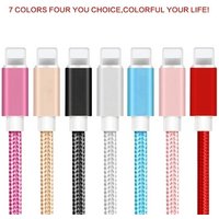 1M 2.4A Nylon Braided Fast USB Charging Data Micro USB Cable for ios android type c