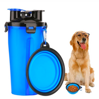 2 in 1 Pet Feeder Dog Water Bottle Collapsible Dog Bowl Travel Outdoor Food Water Drinking Fountain For Cats And Dogs