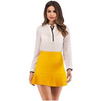 Sexy high waist mini pleated pencil skirt for women