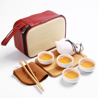 Portable Travel Tea Set Porcelain Tea Kit Drinkware Sets Teapot Cup Porcelain Chinese Kung Fu Tea Set Ceramic