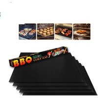 Discounted 0.2mm thickness ptfe 100% non-stick teflon bbq grill mat set of 5 for barbecue