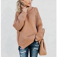Solid Long Sleeve Turtleneck Jumper