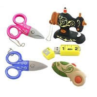 Cheap 32gb 16gb 8gb 4gb 2gb 1gb 512mb Scissor Shape Sewing Machine Art and Craft OEM Promotional Custom Logo USB Flash Drive