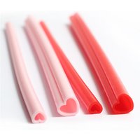Heart shape silicone eco-friendly foldable drinking collapsible telescopic straw