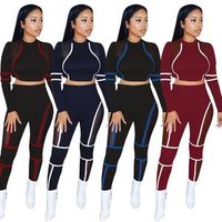 9040127 fashion patch mesh short top and pants sport two piece set women clothing