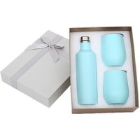 17oz Stainless steel tumbler wholesale double walled wine tumbler with 2pcs 9oz cups wine tumbler set water bottle