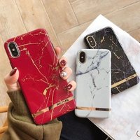 Hot Selling Luxury Gold Marble IMD Cover Mobile Phone Shell XR Xs Max Custom Logo Cell Phone Cover for iPhone 8 7plus 6s Case