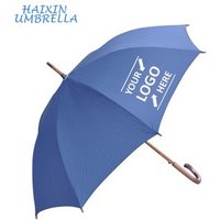 Traditional Gifts Blue Carved Wood Handle Umbrella Classic Branded Custom Umbrella with Logo Printing Yiwu Wholesaler Made China