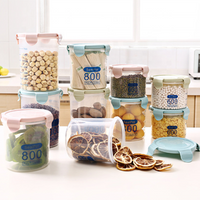 600ml 20oz Wholesale plastic Food storage container reusable round cereal jar box with lid