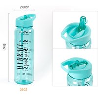 750ml Tritan Plastic Sports Water Bottle Sport With Straw Time Handle BPA Free Bottle For Water My Drink GYM Drinkware