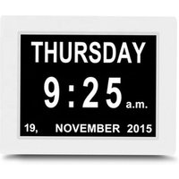 8inch digital calendar Day Clock Extra Large Impaired Vision Digital Clock with Battery Backup & 5 Alarm Options