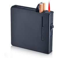 2017 fashion automatic stainless steel cigarette case with lighter for20 only promotional gift 018 ,automatic lighter wholesale