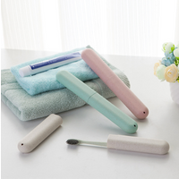 Plastic Toothbrush Case, Wheat Straw Travel Toothbrush Storage Box, Portable Dust-proof Toothbrush Cases Holder for Daily