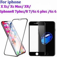Hot bending process 3D Curved Edge Full Cover Mobile Phone Tempered Glass Screen Protector Protective Film For iphone X 8 7 plus