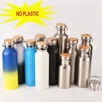 Cute Unique Sport Smart Small Running Slim Designer Green Gym Camping Stainless Steel Bamboo Camping Tumbler Water Bottle Set