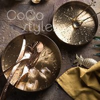 Cocostyles bespoke ins modern godern round brass serving tray for home decor