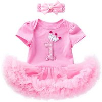 Summer Fashion Infant Dresses Romper With Headband Lace Baby Girl Clothes