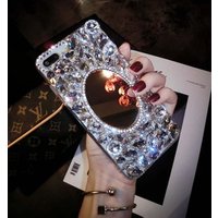 Bling rhinestone diamond mobile phone case with mirror