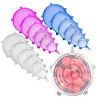 12 PCS Kitchen Silicone Stretch Lids Reusable, Idefair Airtight Food Storage Covers Various Sizes Seal Bowl Stretchy Wrap Cover