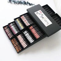 Chopsticks 5 Pairs and Gift Box Dishwasher Safe Japanese Reusable Black Beautiful Chopstick flowers Chinese Korean Sushi Sashimi