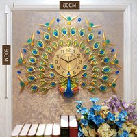 Fashion home creative simple electronic clock quartz clock European atmosphere peacock clock