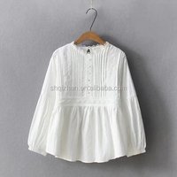 Long Sleeve Embroidered 100% Cotton Blouse
