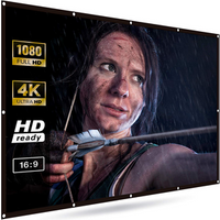 Projector Screen 120 Inch HD Foldable Anti-Crease Outdoor Indoor Projector Movies Screen for Home Theater Projection screen