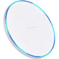 Custom LOGO New Upgraded Wireless charging Ultra Thin Aluminum alloy 10W Desktop Mobile Phone Wireless Charger Pad