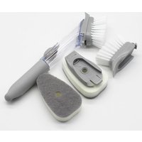 Strong decontamination luxury soap dispensing bathtub clean brush with exchangeable head