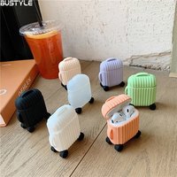 High quality full silicone protective for airpods case with luggage case design for airpods apple