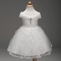 Lace Boat Neck Ruffle Net Flower Wedding Dress