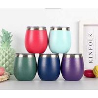 Custom Stainless Steel Stemless Wine Tumbler Cup with Lid, Double Wall Vacuum Insulated coffee tea wine tumbler