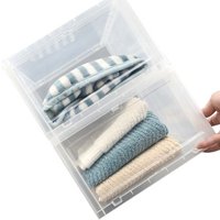 Stackable Matte Black & Clear Drop Front Shoe Storage Boxes