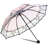 Sunny and Rainy Transparent Umbrella Rain woman windproof Parasol Thicken Three-folding Advertising Women female girls paraguas