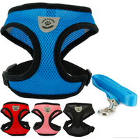 Breathable Mesh Small Dog Pet Harness and Leash Set Puppy Cat Vest Harness Collar For Chihuahua Pug Bulldog Cat