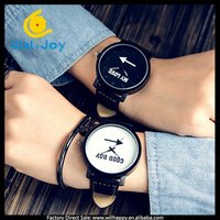 WJ-5941GOOD BOY MY LOVE black and white face charming quartz unisex hand watch