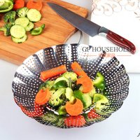 Amazon High Quality 11 inch Collapsible Stainless Steel Steamer Basket