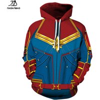 NADANBAO Brand 2019 new products wholesale custom sublimation 3d printed Captain Marvel couple hoodies sweatshirts